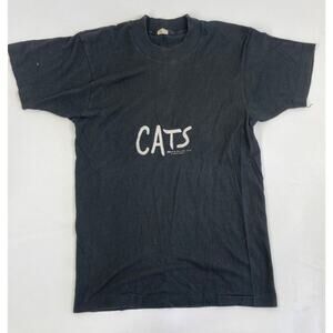 Vintage 1981 Cats Broadway Musical Double Sided Black T-Shirt Size S